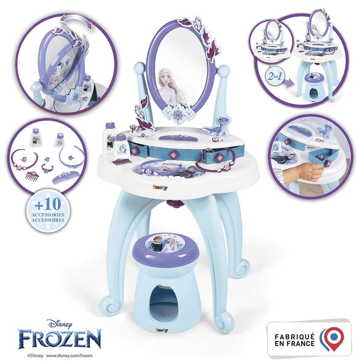 Amazon.com: Smoby 7600320244 Pretend Dress up Vanity Table, Purple